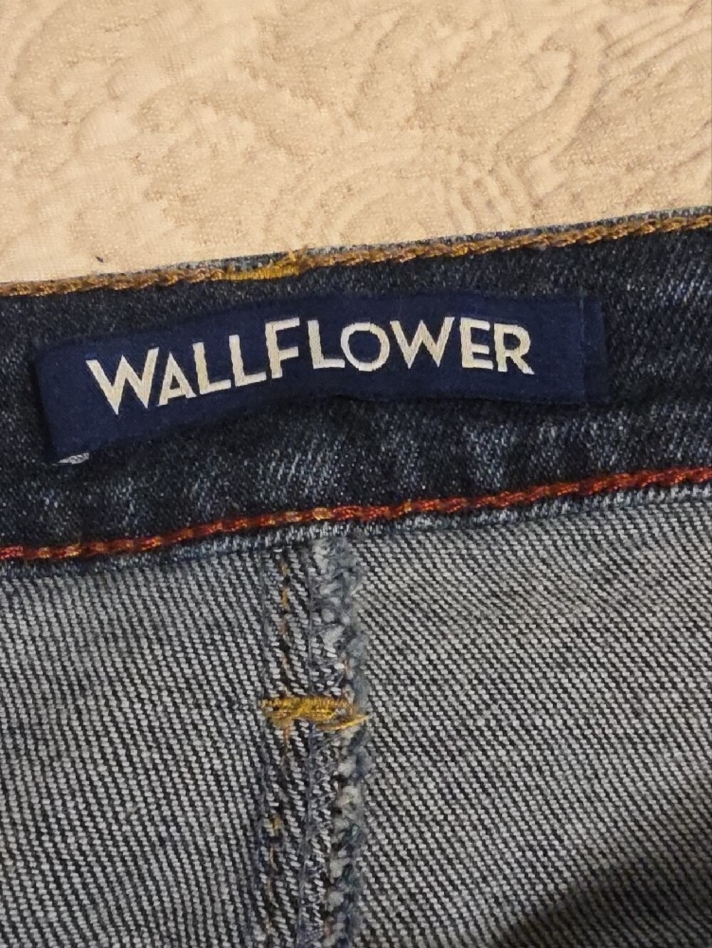Wallflower Dark Blue Denim Mini Skirt with Frayed Hem - Picture 3 of 5